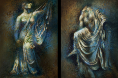 Two-panels-from-Gods-and-Godesses.-Oil-on-board.29-x-20-in.-each